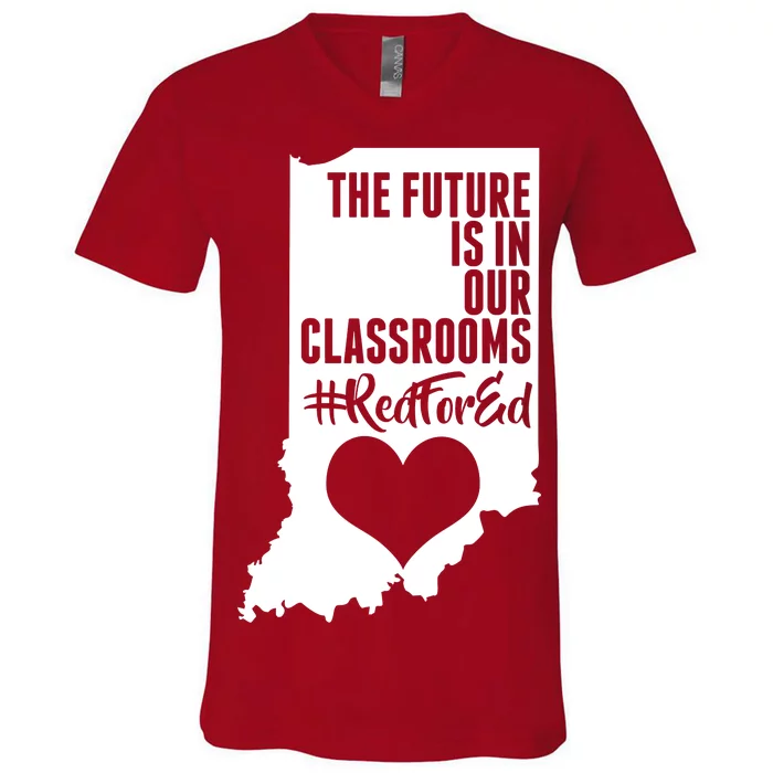 The Future Is In Our Classroom #REDFORED V-Neck T-Shirt