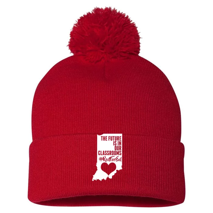 The Future Is In Our Classroom #REDFORED Pom Pom 12in Knit Beanie