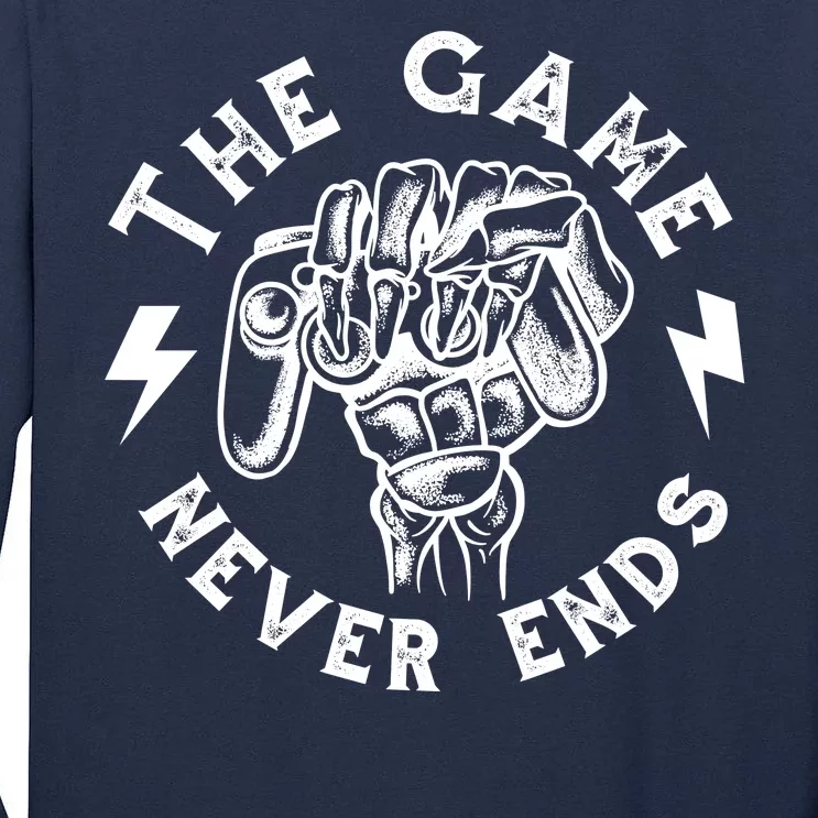 The Game Never Ends Tall Long Sleeve T-Shirt