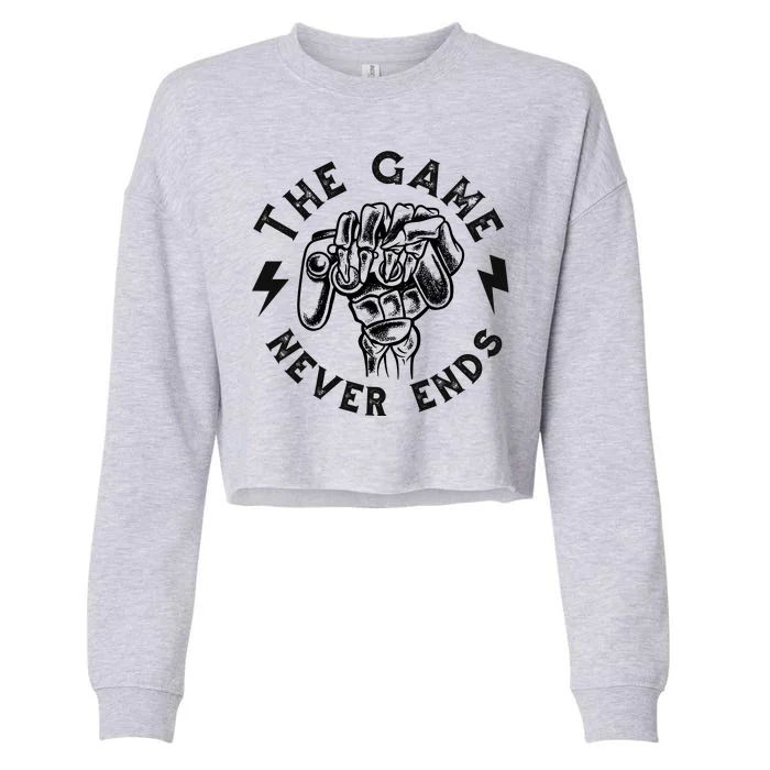 The Game Never Ends Cropped Pullover Crew