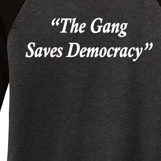 The Gang Saves Democracy Philadelphia Women's Tri-Blend 3/4-Sleeve Raglan Shirt