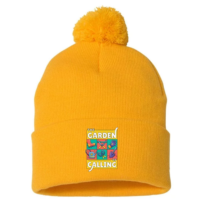 The Garden Is Calling Pom Pom 12in Knit Beanie