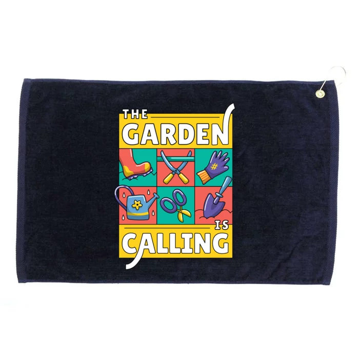 The Garden Is Calling Grommeted Golf Towel