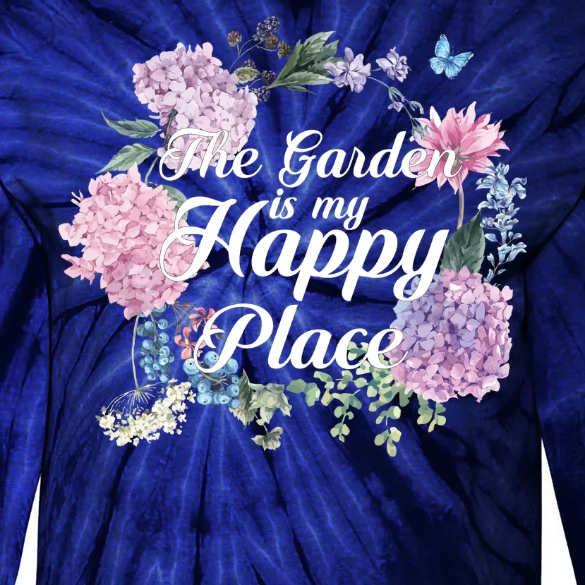 The Garden Is My Happy Place Tie-Dye Long Sleeve Shirt