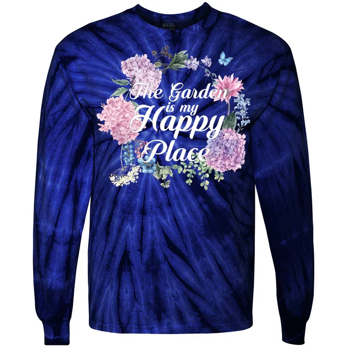 The Garden Is My Happy Place Tie-Dye Long Sleeve Shirt