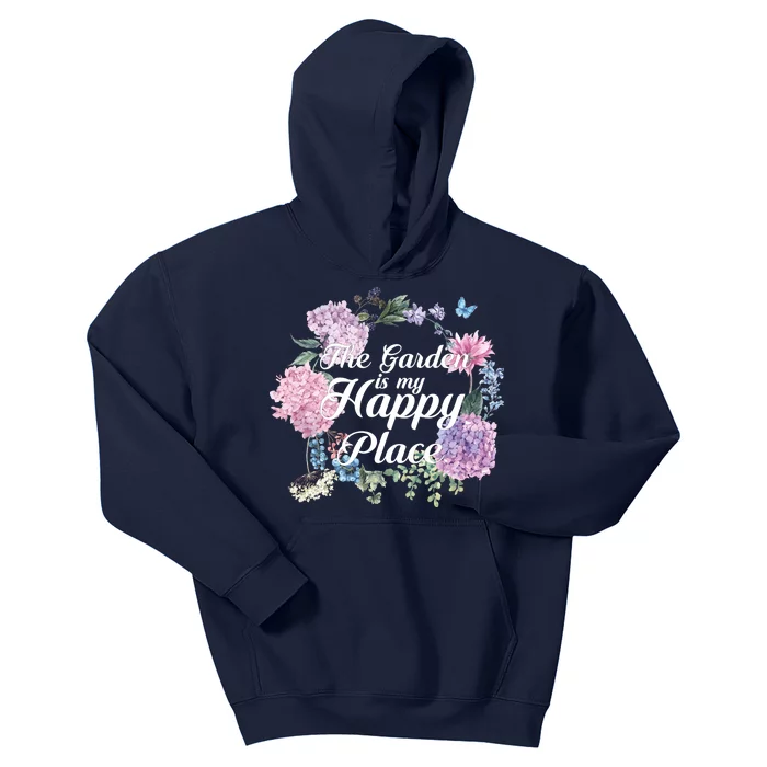 The Garden Is My Happy Place Kids Hoodie