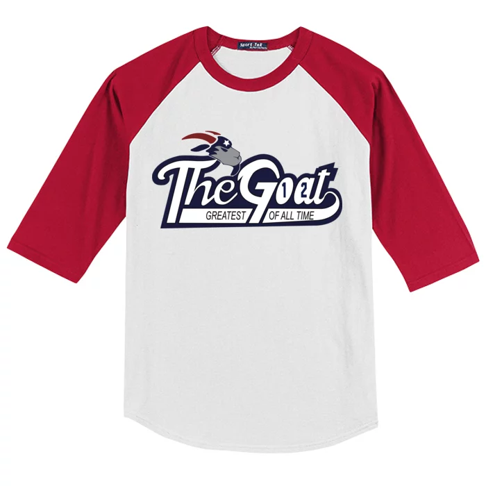 The Goat 12 Greatest Of All Time Kids Colorblock Raglan Jersey