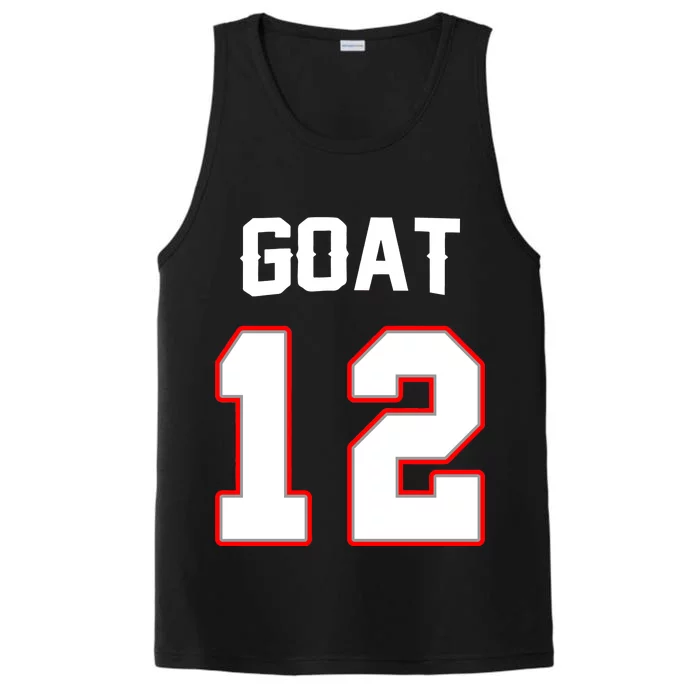 The Goat #12 Jersey 5 Time Champ New England Football Performance Tank