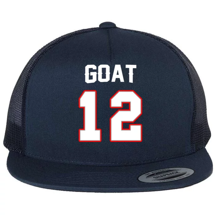 The Goat #12 Jersey 5 Time Champ New England Football Flat Bill Trucker Hat