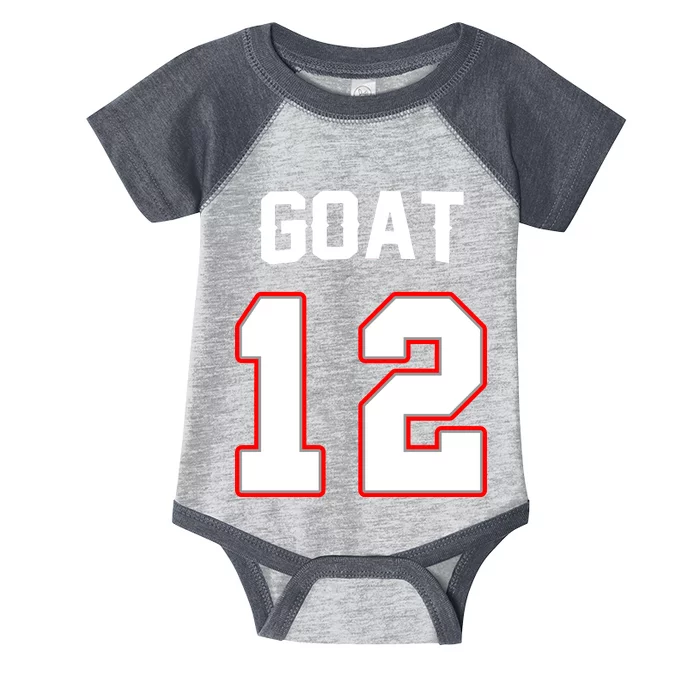 The Goat #12 Jersey 5 Time Champ New England Football Infant Baby Jersey Bodysuit