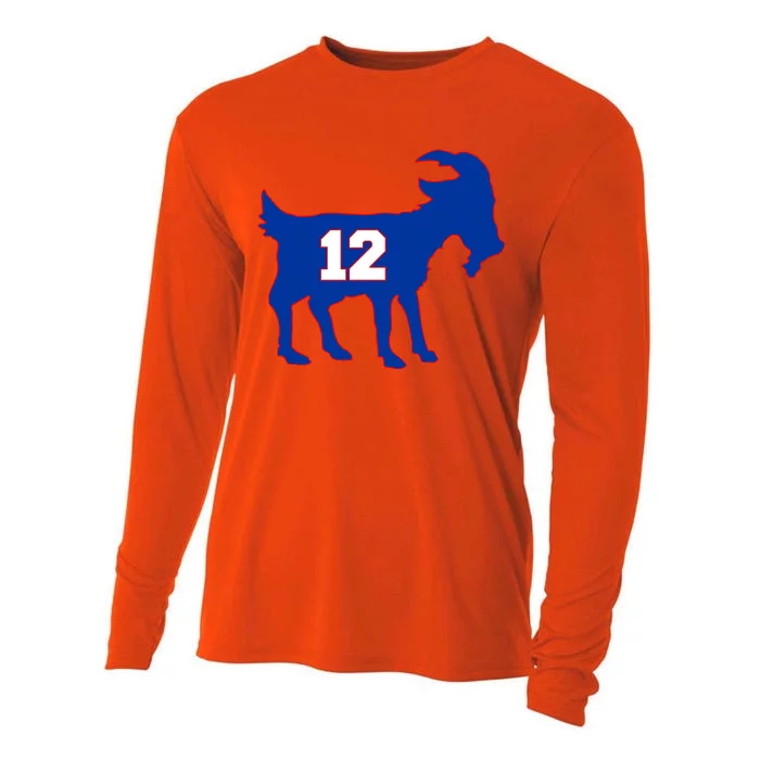 The Goat #12 New England Fan Football QB Cooling Performance Long Sleeve Crew