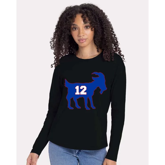 The Goat #12 New England Fan Football QB Womens Cotton Relaxed Long Sleeve T-Shirt