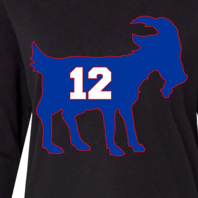 The Goat #12 New England Fan Football QB Womens Cotton Relaxed Long Sleeve T-Shirt