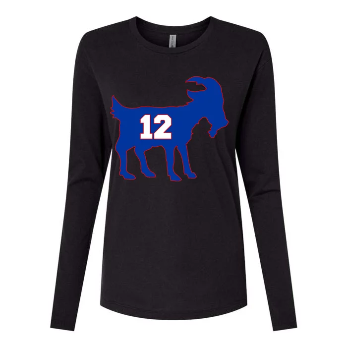 The Goat #12 New England Fan Football QB Womens Cotton Relaxed Long Sleeve T-Shirt