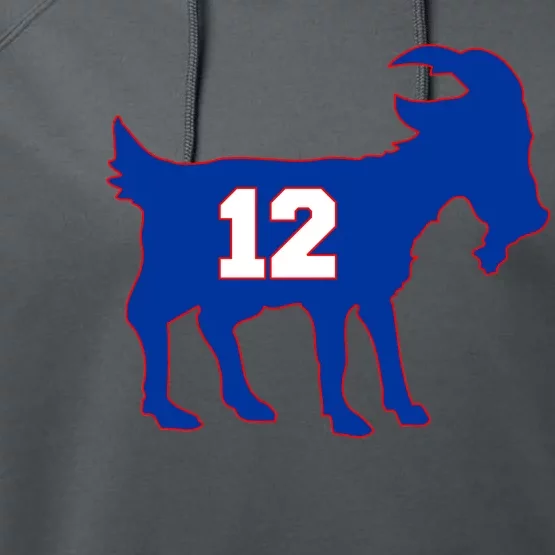 The Goat #12 New England Fan Football QB Performance Fleece Hoodie