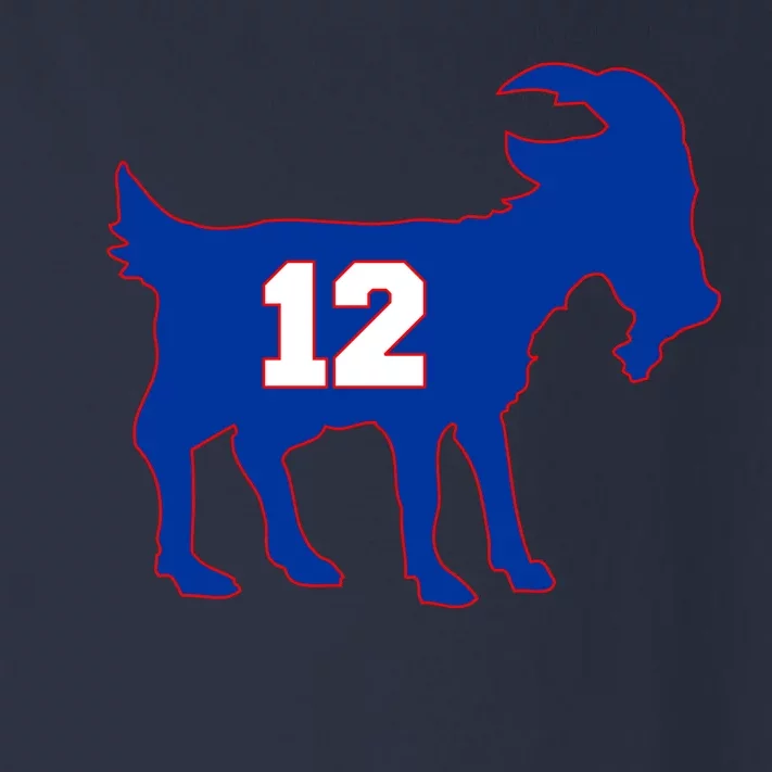 The Goat #12 New England Fan Football QB Toddler Long Sleeve Shirt