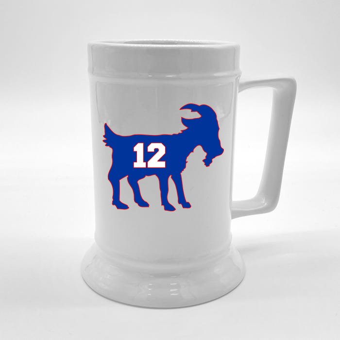 The Goat #12 New England Fan Football QB Front & Back Beer Stein