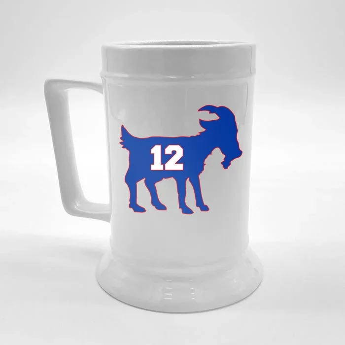 The Goat #12 New England Fan Football QB Front & Back Beer Stein