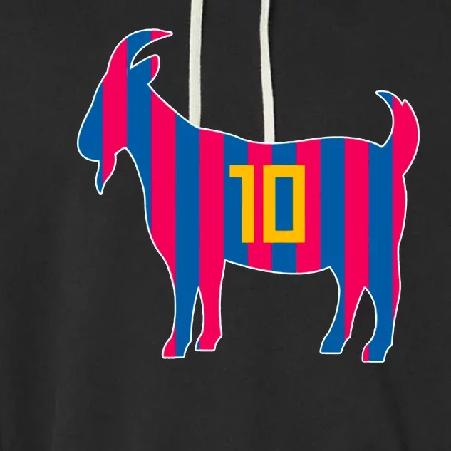 The Goat Messi 10 Greatest Of All Time Garment-Dyed Fleece Hoodie