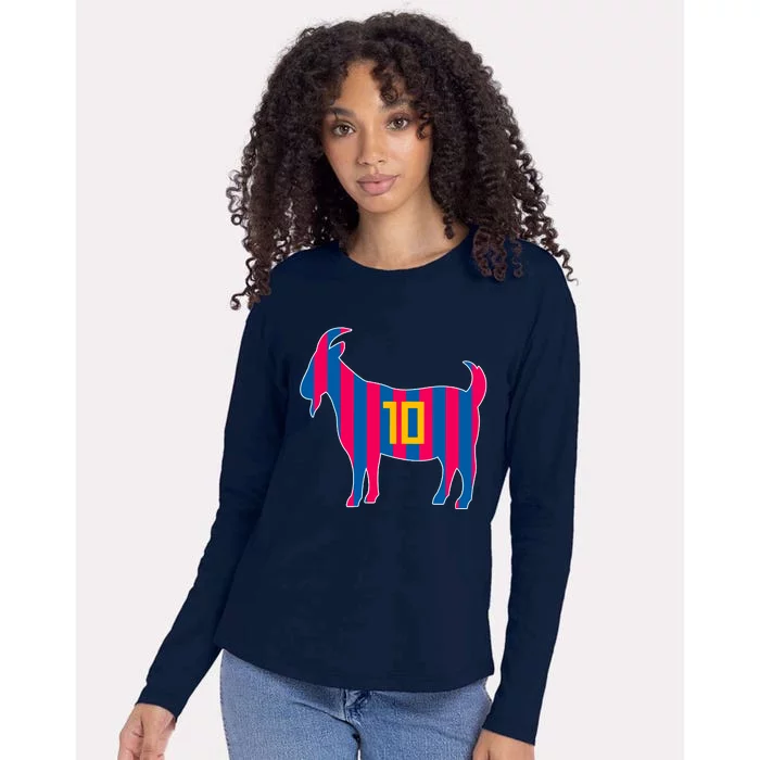 The Goat Messi 10 Greatest Of All Time Womens Cotton Relaxed Long Sleeve T-Shirt