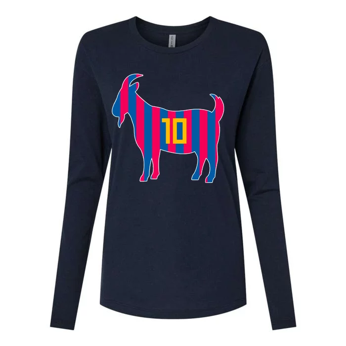 The Goat Messi 10 Greatest Of All Time Womens Cotton Relaxed Long Sleeve T-Shirt