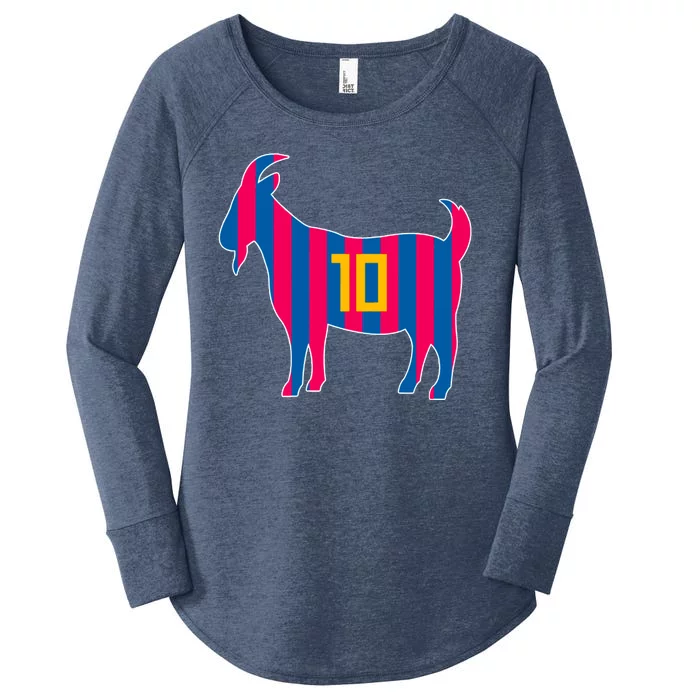 The Goat Messi 10 Greatest Of All Time Women's Perfect Tri Tunic Long Sleeve Shirt