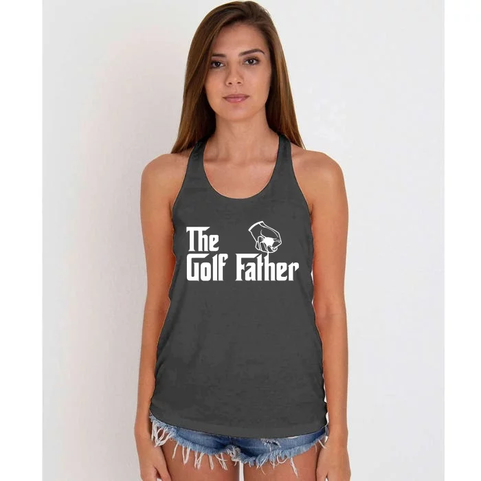 The Golf-Father Funny Golf Dad Women's Knotted Racerback Tank