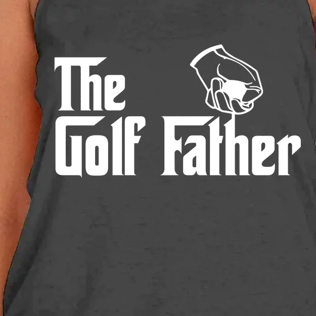 The Golf-Father Funny Golf Dad Women's Knotted Racerback Tank