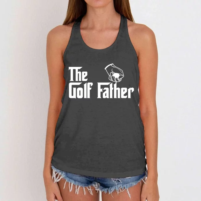 The Golf-Father Funny Golf Dad Women's Knotted Racerback Tank