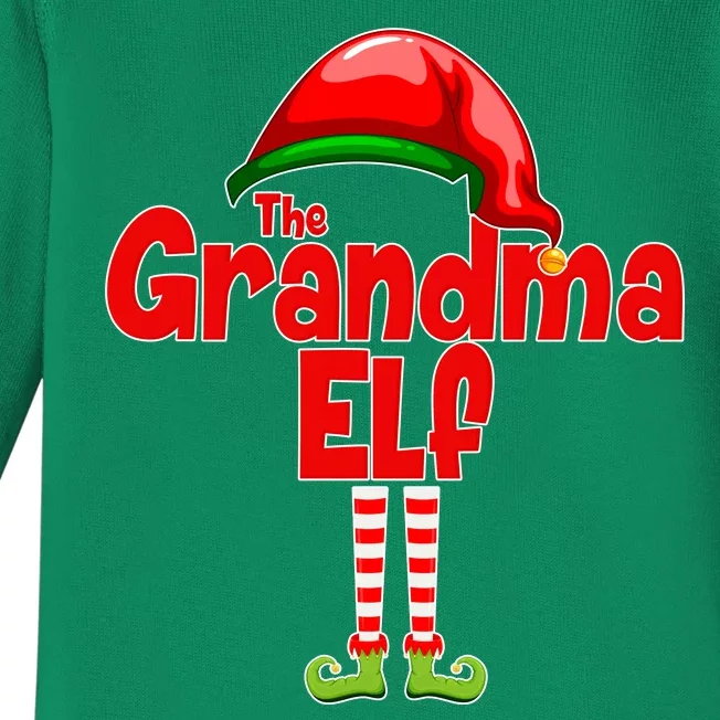 The Grandma Elf Christmas Baby Long Sleeve Bodysuit