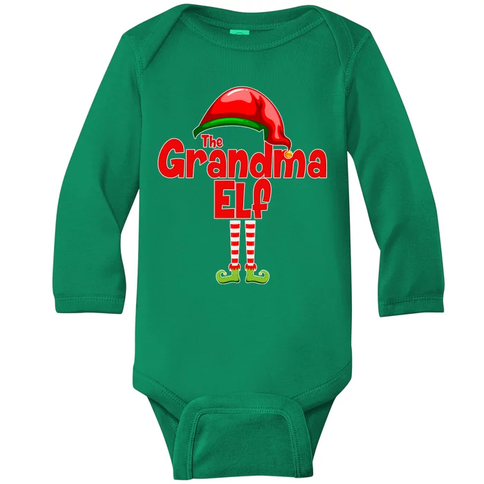 The Grandma Elf Christmas Baby Long Sleeve Bodysuit