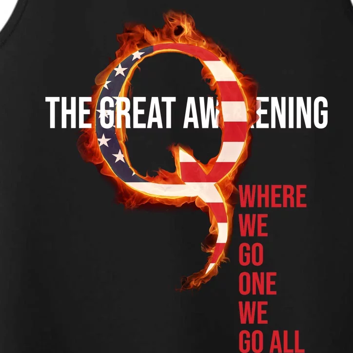 The Great Awakening Qanon Where We Go One We Go All Performance Tank