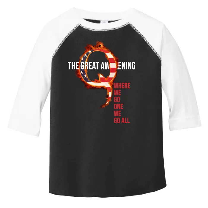 The Great Awakening Qanon Where We Go One We Go All Toddler Fine Jersey T-Shirt