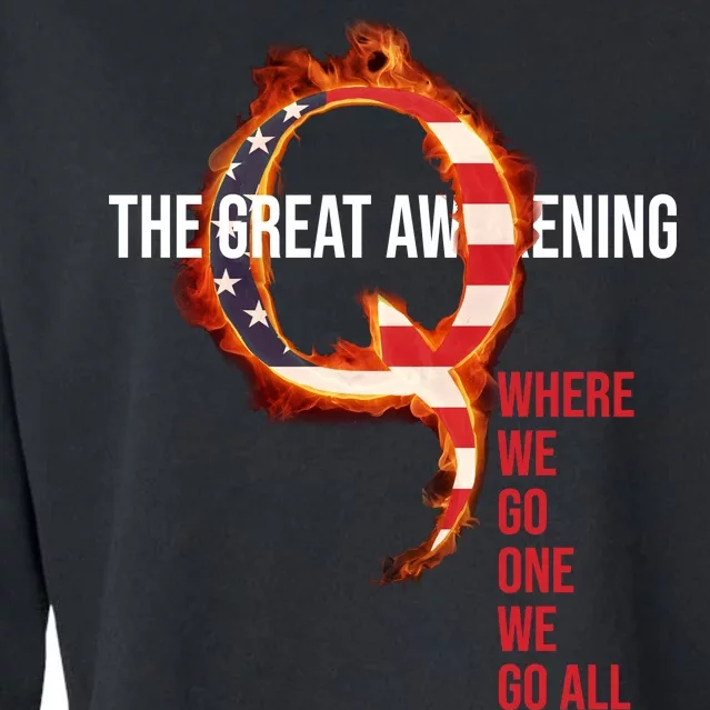 The Great Awakening Qanon Where We Go One We Go All Cropped Pullover Crew