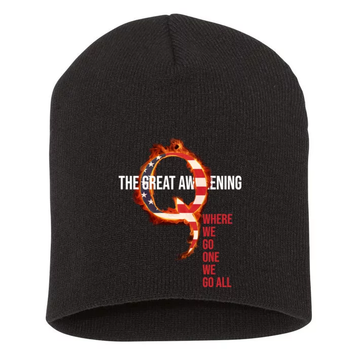 The Great Awakening Qanon Where We Go One We Go All Short Acrylic Beanie