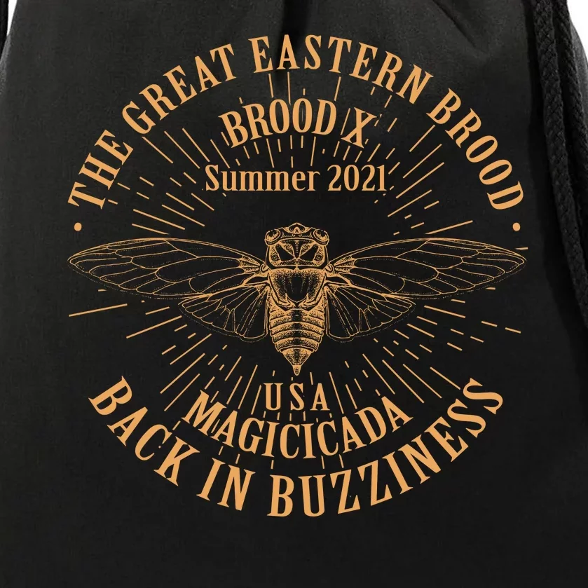 The Great Eastern Brood X Summer 2021 Magicicada Back In Buzziness Drawstring Bag