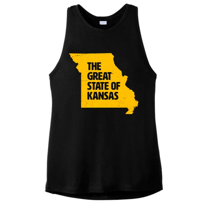 The Great State Of Kansas Ladies Tri-Blend Wicking Tank