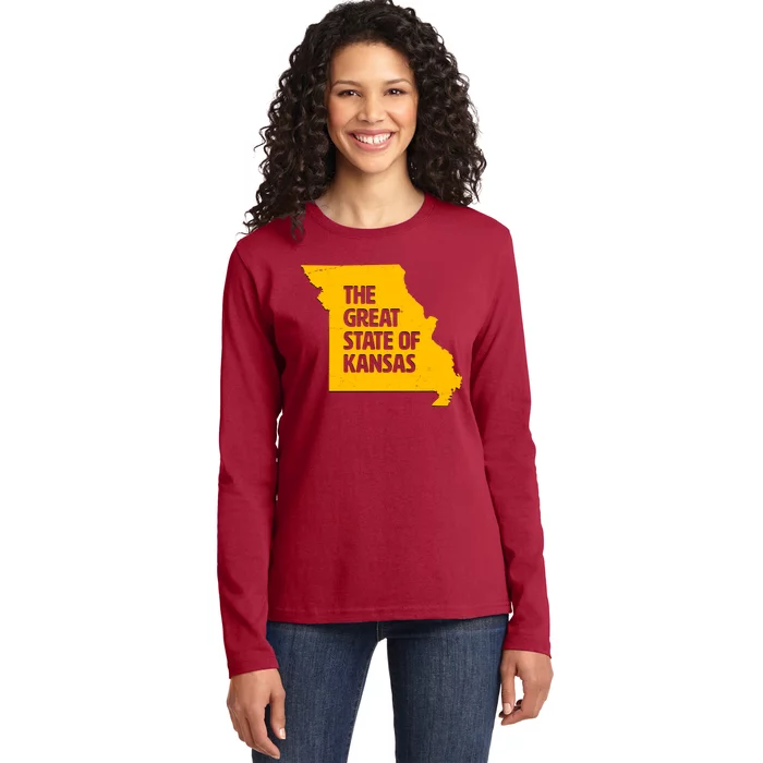 The Great State Of Kansas Ladies Long Sleeve Shirt