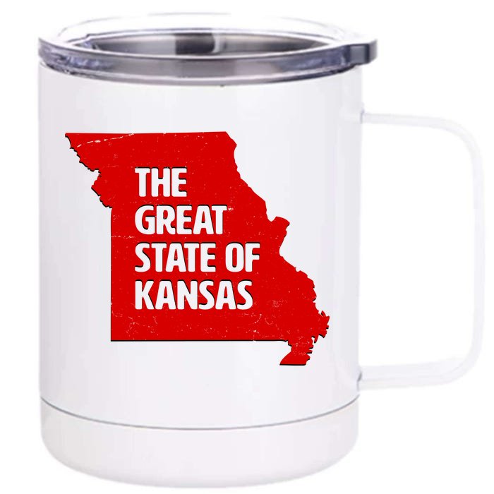 The Great State Of Kansas Front & Back 12oz Stainless Steel Tumbler Cup