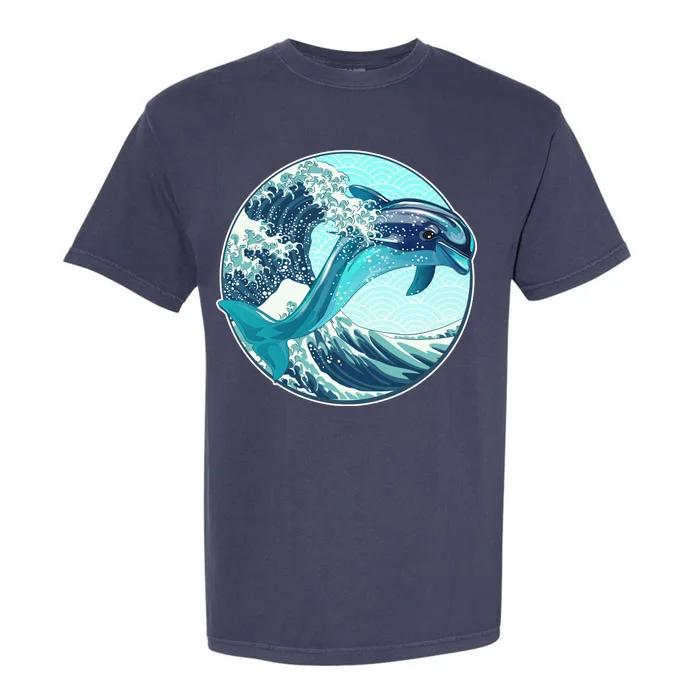 The Great Wave Dolphin Garment-Dyed Heavyweight T-Shirt