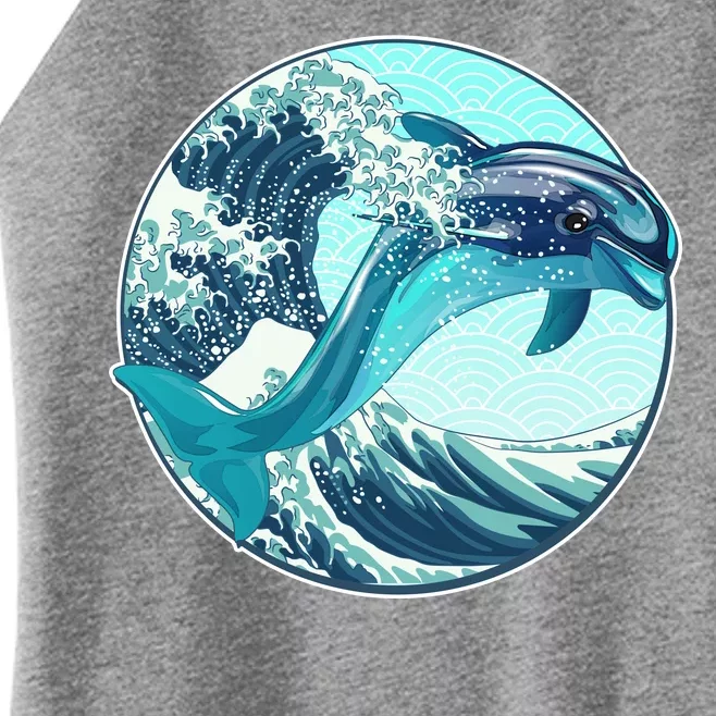 The Great Wave Dolphin Women’s Perfect Tri Rocker Tank