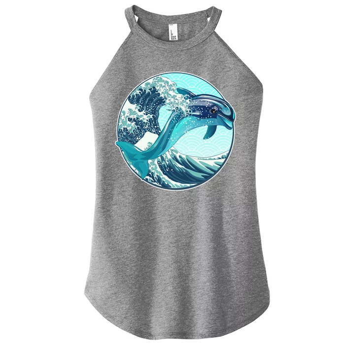 The Great Wave Dolphin Women’s Perfect Tri Rocker Tank