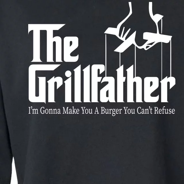 The Grillfather Burger You Can't Refuse Cropped Pullover Crew