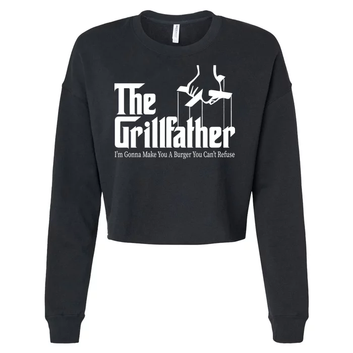 The Grillfather Burger You Can't Refuse Cropped Pullover Crew