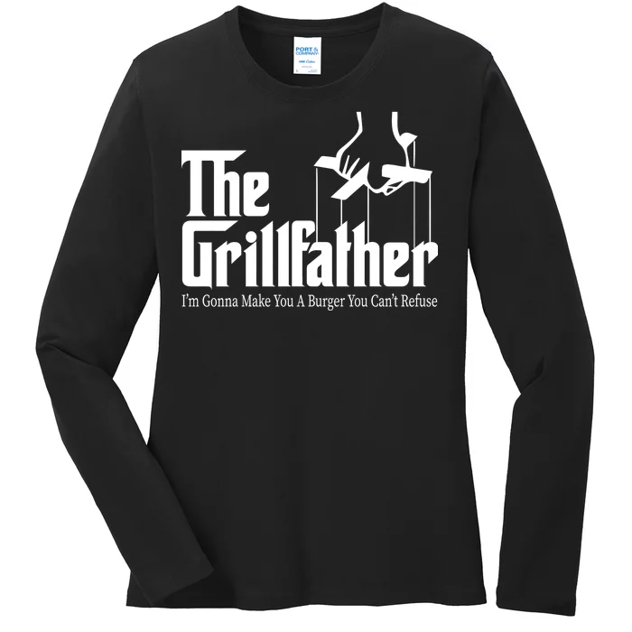 The Grillfather Burger You Can't Refuse Ladies Long Sleeve Shirt