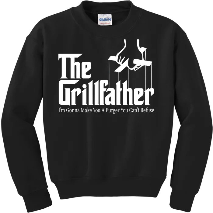 The Grillfather Burger You Can't Refuse Kids Sweatshirt