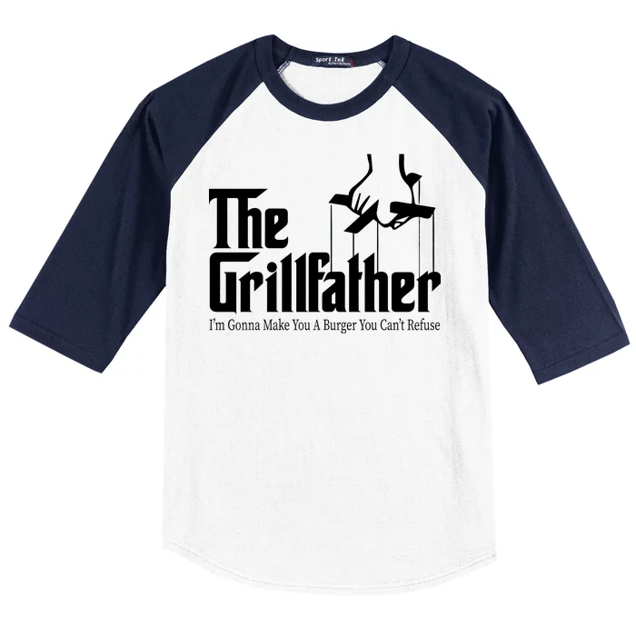 The Grillfather Burger You Can't Refuse Baseball Sleeve Shirt