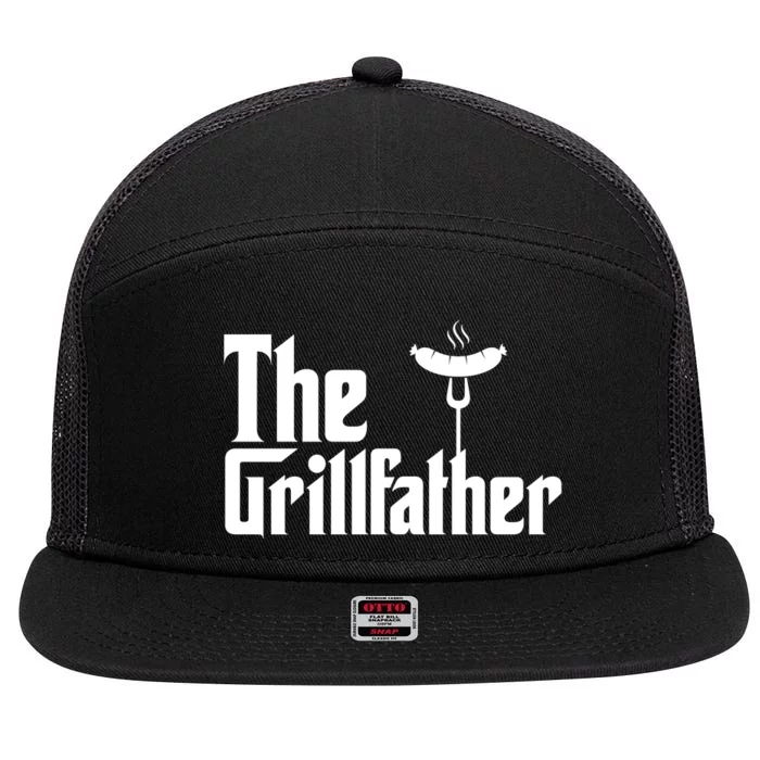 The Grillfather Father's Day Grill 7 Panel Mesh Trucker Snapback Hat