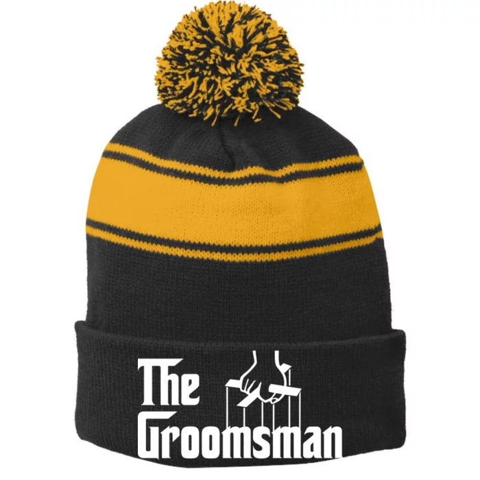 The Groomsman Stripe Pom Pom Beanie