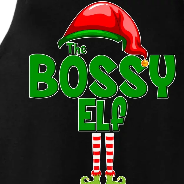 The Grumpy Elf Matching Christmas Ladies Tri-Blend Wicking Tank